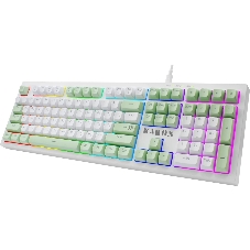 Клавиатура Defender Karon GK-129 проводная, USB Type-A, белый/зеленый