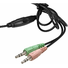 Гарнитура Exegate HS-120S чёрный, проводная, 2 x mini jack 3.5 мм, подвижный микрофон