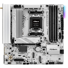 Материнская плата ASRock B850M Pro RS WiFi White, AM5, AMD B850, 4xDDR5, 4xSATA, 3xM.2, 1xPCIe 5.0 x16, 1xPCIe 4.0 x4, 1xHDMI, 1xDP, 1x2.5Gb LAN, Wi-Fi 6E, Bluetooth 5.3, 1xUSB-C 10Gbps, 1xUSB-A 10Gbps, 2xUSB-A 5Gbps, 4xUSB-A 2.0, 3x3.5 мм, 7.1, mATX