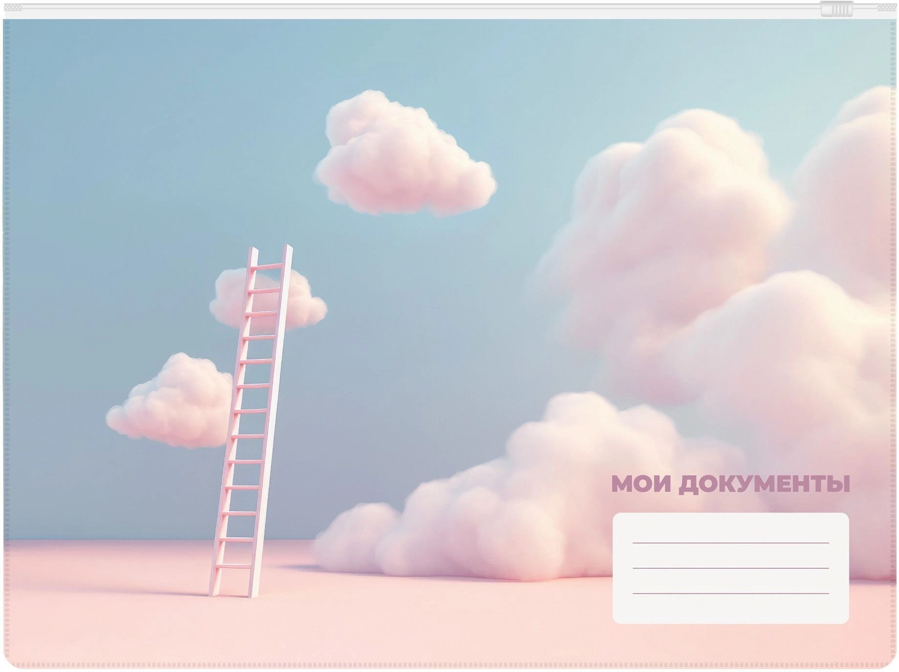 Папка на молнии ZIP Silwerhof CLOUD A4+ ПВХ 0.25мм