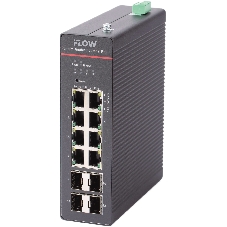 Коммутатор промышленный iFLOW F-SW-IM612HPOE-PM-8G4GO, 8×1 Гбит/с PoE + 4×1 Гбит/с SFP, настраиваемый