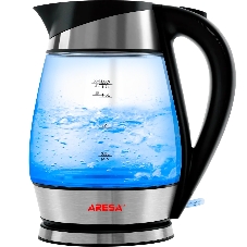 Электрочайник Aresa AR-3441 серебристый, 1.7 л, 2000 Вт, скрытый нагревательный элемент