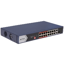 Коммутатор Hikvision DS-3E0318P-E/M(C), 16×100 Мбит/с PoE + 1×1 Гбит/с RJ45 + 1×1 Гбит/с Combo (RJ45/SFP), неуправляемый