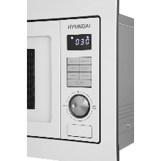 Микроволновая печь встраиваемая Hyundai HBW 2544 WG белый, 25 л, 900 Вт, переключатели - кнопки/поворотный механизм