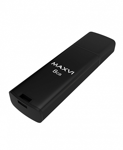 Флешка USB Maxvi MP2 black (FD8GbUSB20C10MP2), 8Gb, USB 2.0, R/W 15/5, черный