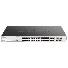 Коммутатор D-Link DGS-1210-28MP/F, 24×1 Гбит/с + 4×1 Гбит/с Combo, настраиваемый