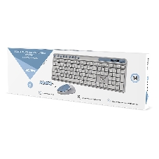 Комплект клавиатура+мышь Smartbuy 107AG беспроводной, USB, 1200 DPI, бело-голубой