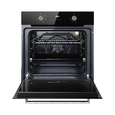 Духовой шкаф Kuppersberg HO 606 X line, High-Tech, 78 л, поворотное управление, дисплей, таймер, 6 режимов, макс. температура 310 градусов, телескопические направляющие (на 1 уровень), цвет черный, цвет фурнитуры нержавеющая сталь