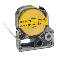 Картридж ленточный Cactus CS-LK5YBP черный, 18мм, 9м для Epson LW400/LW700/LW600P/LW1000P/K400/Z700/Z900