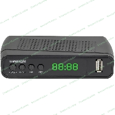 Приставка для цифрового ТВ Hyundai H-DVB520 черный, DVB-T2, DVB-T, DVB-C, HDMI, USB 2.0 х2