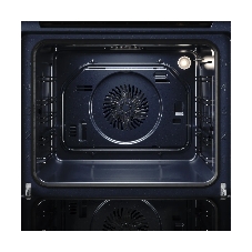 Духовой шкаф Kuppersberg HO 608 Black Glass, High-Tech, 78 л, поворотное управление, дисплей, таймер, 8 режимов, макс. температура 310 градусов, телескопические направляющие (на 1 уровень), цвет черный, цвет фурнитуры черный