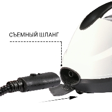 Пароочиститель Bort BDR-2500-RR-Iron белый/черный, напольный, 2300 Вт, 45 г/мин, 1500 мл