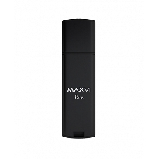 Флешка USB Maxvi MP2 black (FD8GbUSB20C10MP2), 8Gb, USB 2.0, R/W 15/5, черный
