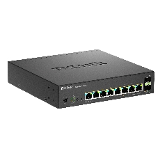 Коммутатор D-Link DMS-1250-10SPL/A1A/6KV, 8×2,5 Гбит/с PoE (2×60 Вт PoE++) + 2×10 Гбит/с SFP+, управляемый