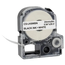 Картридж ленточный Cactus CS-LK6WBN черный, 24мм, 9м для Epson LW700/LW600P/LW1000P/Z700/Z900