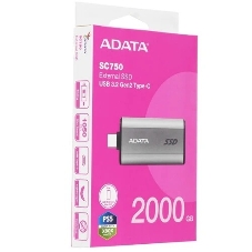 Внешний SSD ADATA SC750, 2TB, USB 3.2 Gen 2 Type-C, R/W 1050/1000, черный