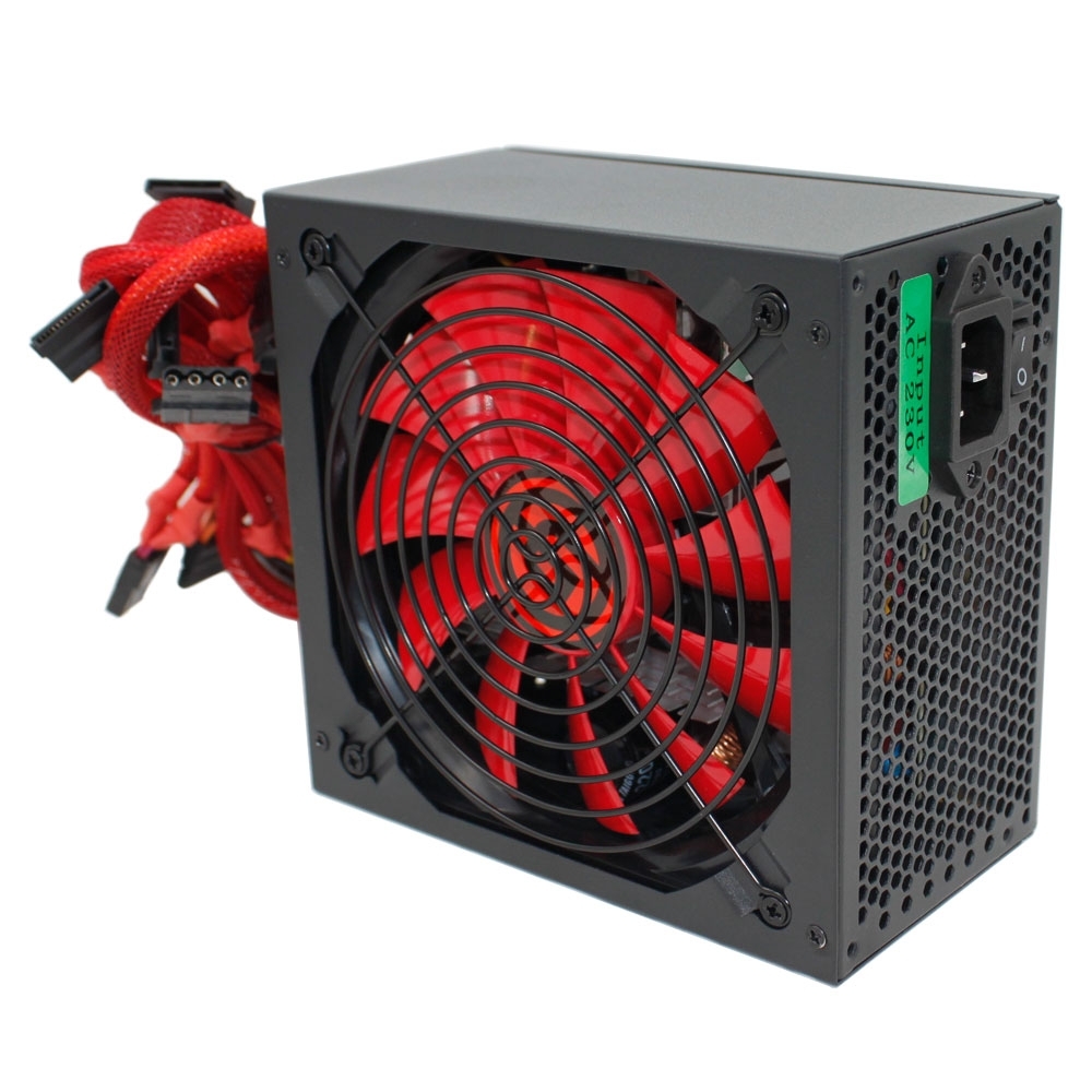 Блок питания Ginzzu PC500 (Red), 500Вт 80 PLUS, 140мм, черный