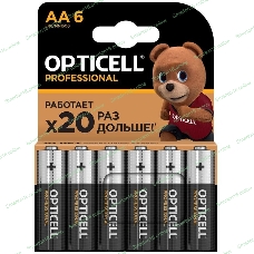 Элемент питания алкалиновый AA/LR6 (блист. 6шт) Professional Opticell 5052003