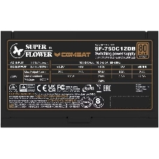 Блок питания 750Вт/Power Supply Super Flower Combat DB ATX 3.1, 750W, ATX, 120мм, 6xSATA, 3xPCI-E(6+2), 1xPCI-E 16, APFC, 80 PLUS Bronze, non-Modular