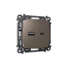 Комплект механизма розетки OMEGA Темная бронза матовый 2USB A+C 20W (быстрая зарядка) QUANT (OP6410, VM177) MO641010 Комплект механизма розетки OMEGA Темная бронза матовый 2USB A+C 20W (быстрая зарядка) QUANT (OP6410, VM177) MO641010