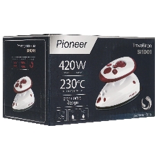 Утюг Pioneer SI1001 белый/брусничный, 420 Вт, 20 г/мин, 40 мл