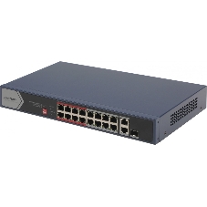 Коммутатор Hikvision DS-3E0318P-E/M, 16×100 Мбит/с PoE+ + 1×1 Гбит/с + 1×1 Гбит/с Combo (RJ45/SFP), неуправляемый