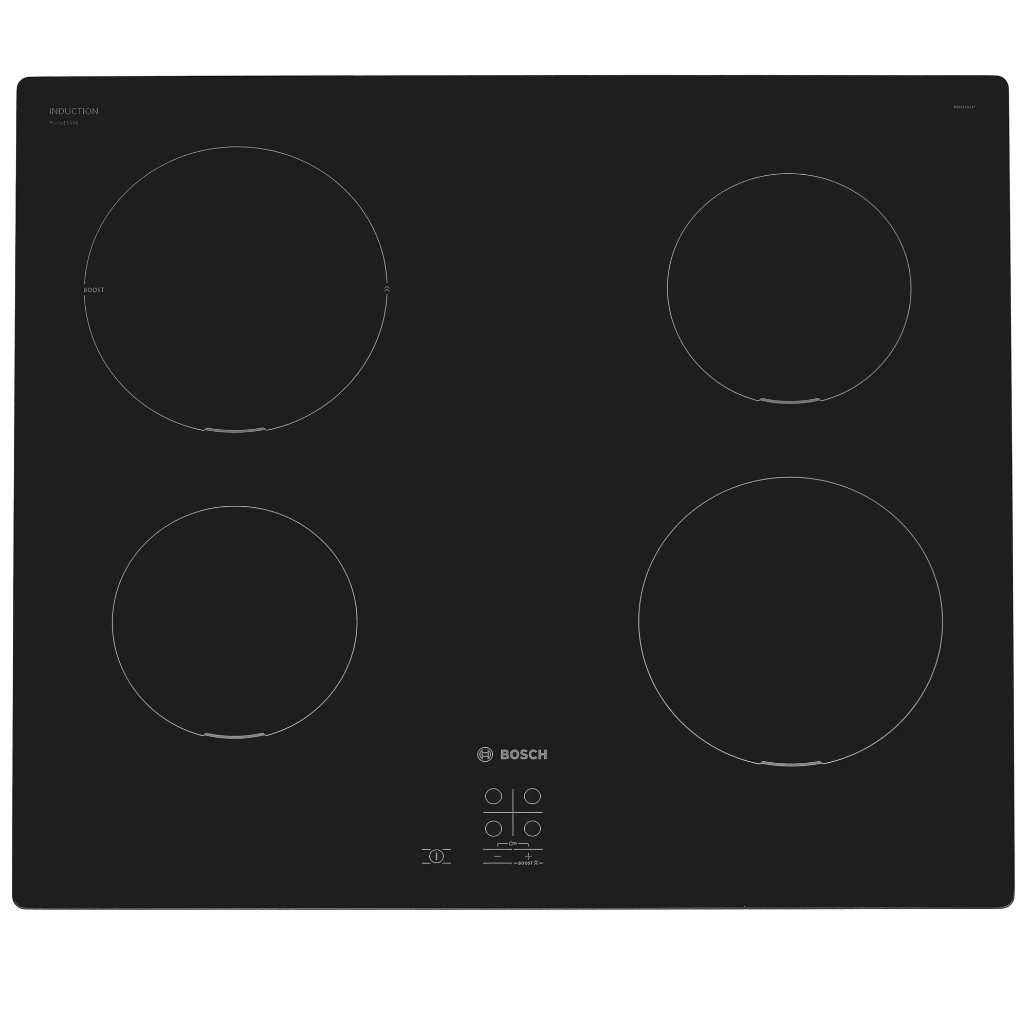 Индукционная варочная поверхность Bosch PUG611AA5E, 4 конфорки, стеклокерамика, 4600 Вт