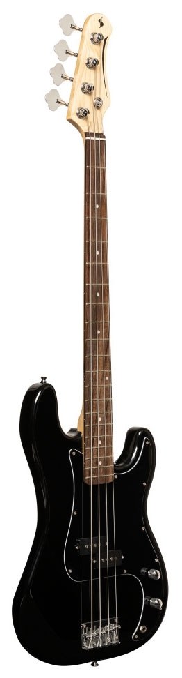 Бас-гитара STAGG SBP-30 BLK 4-х струнная форма Jazz Bass, корпус павловния, гриф клен, накладка грифа палисандр, 20 ладов, мензура 867 мм, колки никелированные, бридж PB Classic, звукосниматели 1xPB, регуляторы 1x громкости, 1x тона, цвет черный