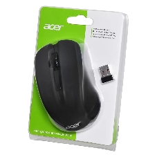 Мышь беспроводная Acer OMR010 черный, 1200 dpi, радиоканал, USB, кнопки - 3