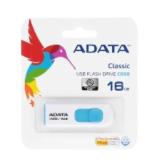 Флешка USB ADATA Classic C008 (AC008-16G-RWE), 16GB, USB 2.0, R/W 15/5, белый/голубой