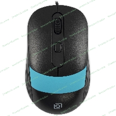 Мышь проводная Oklick 310M черный/синий, 2400 dpi, USB, кнопки - 4