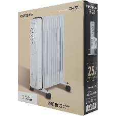 Масляный обогреватель Centek CT-6207 (11 секций) белый, 1000/1750/2500 Вт, 25 м2, 3 режима, термостат