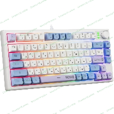 Клавиатура проводная игровая Defender Novis GK-318 RU,бел/гол,80кн+FN,радуж,1.5м