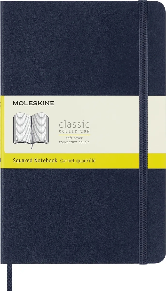 Блокнот Moleskine CLASSIC SOFT QP617B20 Large 130х210 мм 192 стр. клетка мягкая обложка синий сапфир