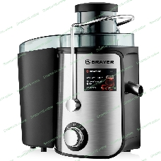 Соковыжималка BRAYER BR1711 серебристый, центробежная, 800 Вт, 500 мл, механическое