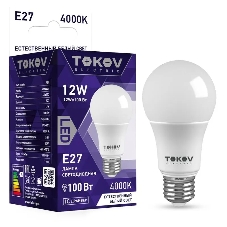 Лампа светодиодная TOKOV ELECTRIC 12Вт А60 4000К Е27 176-264В Лампа светодиодная TOKOV ELECTRIC 12Вт А60 4000К Е27 176-264В