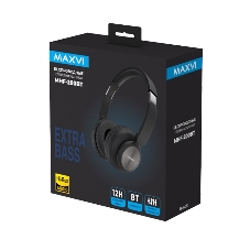Беспроводные наушники Maxvi MHF-200BT черный, полноразмерные, Bluetooth, встроенный микрофон, до 15 ч