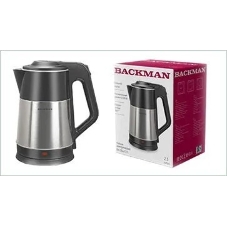 Чайник электрический BACKMAN BM-TEA 727 2,3 л, 2200 Вт, серебристый/черный