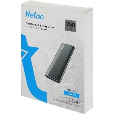 Внешний SSD Netac Z SLIM, 250 Gb, USB 3.2 Gen 2 Type-C, R/W 550/480, черный