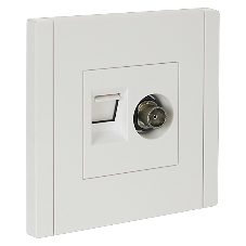 Розетка двойная TV+RJ45 кат.5E IEK FORTE&PIANO FP236 белый