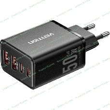 Сетевое зарядное устройство Vention на 4 порта GaN 50W USB (C+C+A+A) Черный