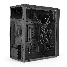 Компьютерный корпус Minitower ExeGate mEVO-7803-XP450 (mATX, БП XP450 с вент. 12см, 2*USB+1*USB 3.0, HD аудио, черный, 2 вент. 12см с RGb подсветкой)