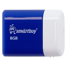 Флешка USB Smartbuy Lara Blue (SB8GBLara-B), 8Gb, USB 2.0, R/W 15/5, белый/синий