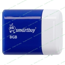 Флешка USB Smartbuy Lara Blue (SB8GBLara-B), 8Gb, USB 2.0, R/W 15/5, белый/синий