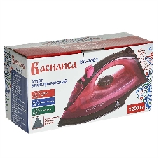 Утюг ВАСИЛИСА ВА-2001 розовый с корич., 2200 Вт