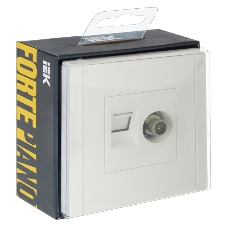 Розетка двойная TV+RJ45 кат.5E IEK FORTE&PIANO FP236 белый
