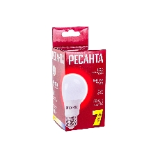 Лампа светодиодная Ресанта LL-R-A60-7W-230-3K-E27 груша, 7 Вт, тепл., Е27