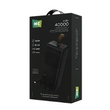 Портативный аккумулятор MORE CHOICE (4620202552839) PB59-40 40000mAh 1USB+1Type-C+1micro USB 3.0A 22.5W PD20WP, черный