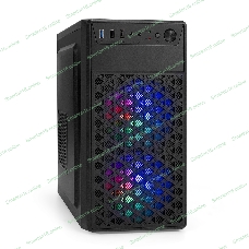 Компьютерный корпус Minitower ExeGate mEVO-7803-XP450 (mATX, БП XP450 с вент. 12см, 2*USB+1*USB 3.0, HD аудио, черный, 2 вент. 12см с RGb подсветкой)