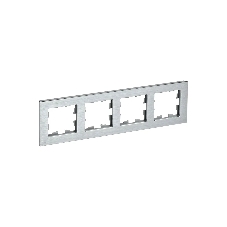 Рамка 4-местная IEK BRITE РУ-4-1-БрА (BR-M42-M-K47) металл алюминий